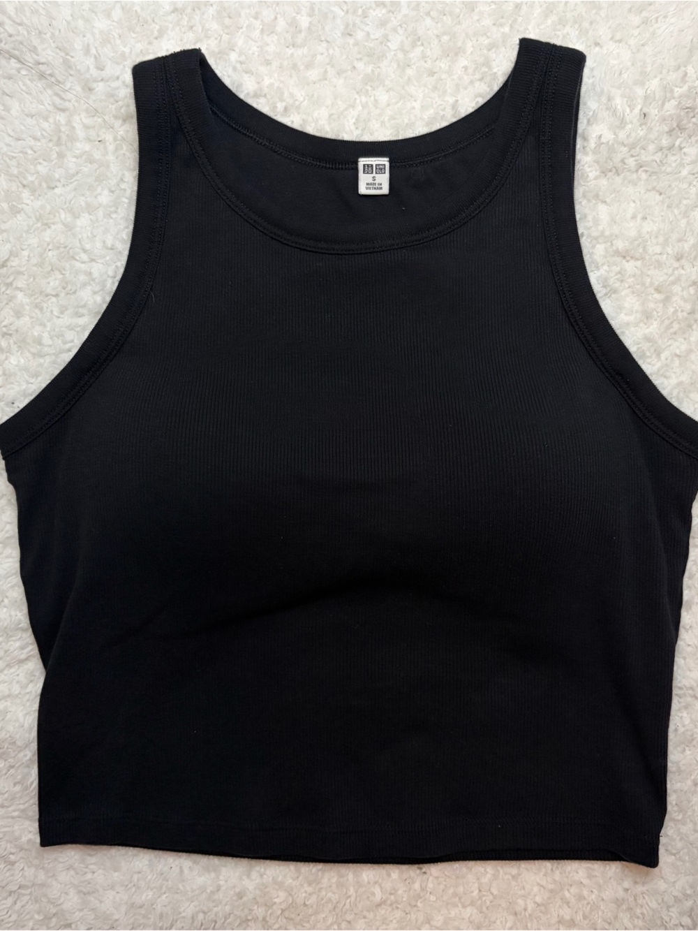 Uniqlo Black Women Ribbed Bra Tank